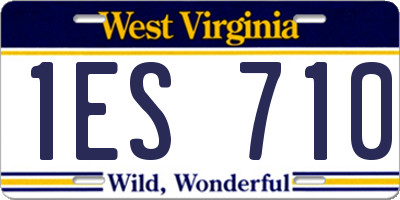 WV license plate 1ES710