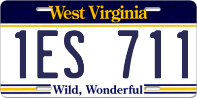 WV license plate 1ES711
