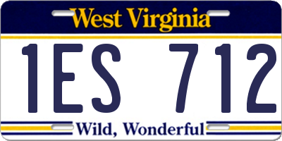 WV license plate 1ES712