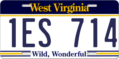 WV license plate 1ES714