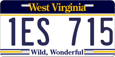WV license plate 1ES715