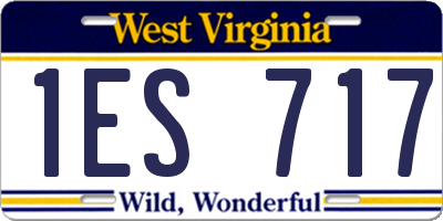WV license plate 1ES717