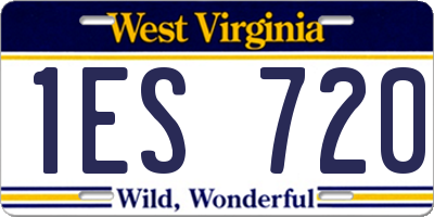 WV license plate 1ES720