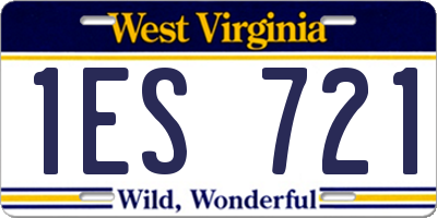 WV license plate 1ES721