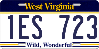 WV license plate 1ES723