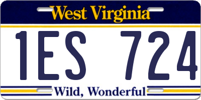 WV license plate 1ES724