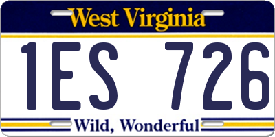 WV license plate 1ES726