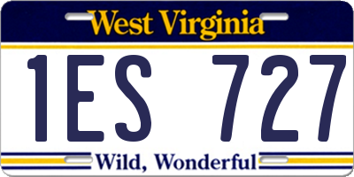WV license plate 1ES727