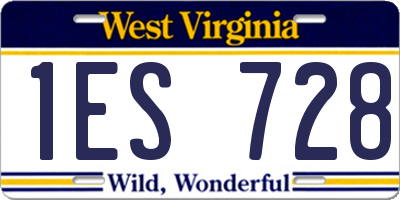 WV license plate 1ES728