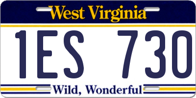 WV license plate 1ES730
