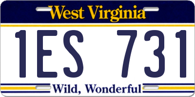 WV license plate 1ES731