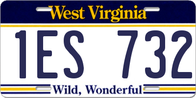 WV license plate 1ES732