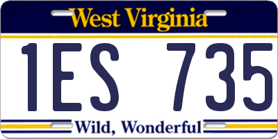WV license plate 1ES735