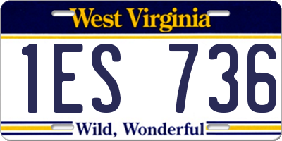 WV license plate 1ES736