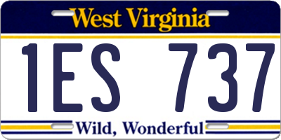 WV license plate 1ES737