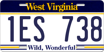 WV license plate 1ES738