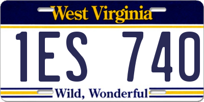 WV license plate 1ES740