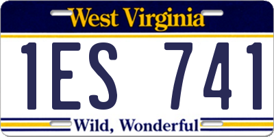 WV license plate 1ES741