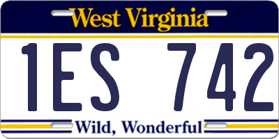 WV license plate 1ES742