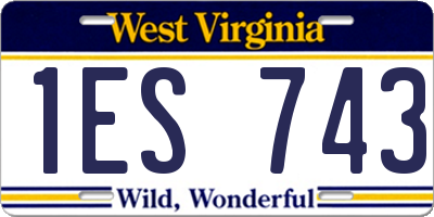 WV license plate 1ES743