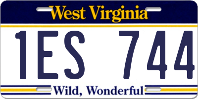 WV license plate 1ES744