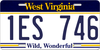 WV license plate 1ES746