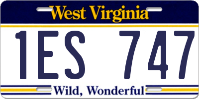 WV license plate 1ES747