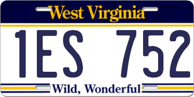 WV license plate 1ES752