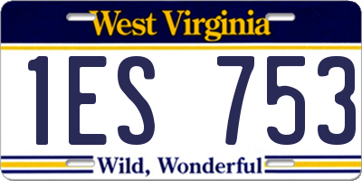 WV license plate 1ES753