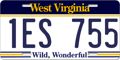 WV license plate 1ES755