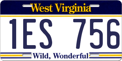 WV license plate 1ES756