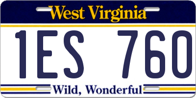 WV license plate 1ES760