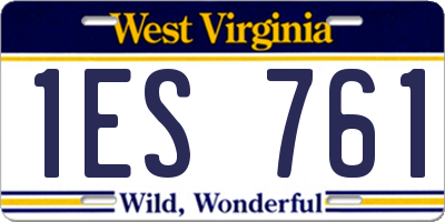 WV license plate 1ES761