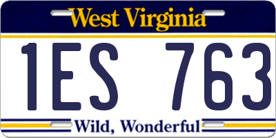 WV license plate 1ES763