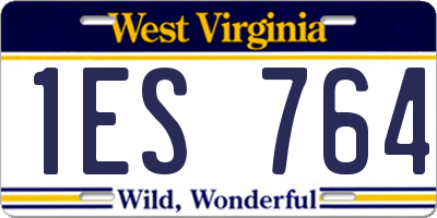 WV license plate 1ES764