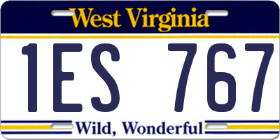 WV license plate 1ES767