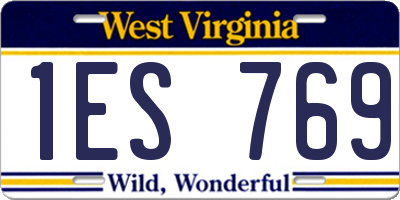 WV license plate 1ES769