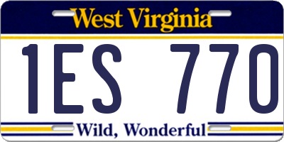 WV license plate 1ES770