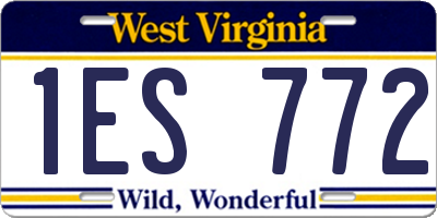 WV license plate 1ES772