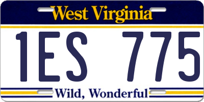 WV license plate 1ES775