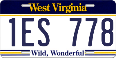 WV license plate 1ES778