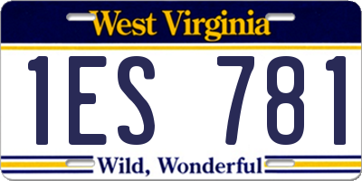 WV license plate 1ES781