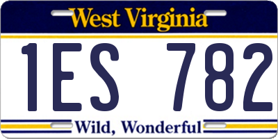 WV license plate 1ES782