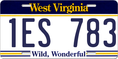 WV license plate 1ES783