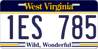 WV license plate 1ES785