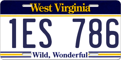 WV license plate 1ES786