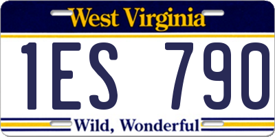 WV license plate 1ES790