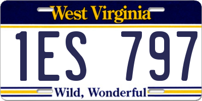 WV license plate 1ES797