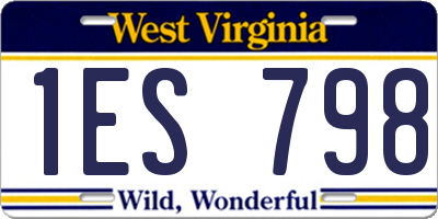WV license plate 1ES798