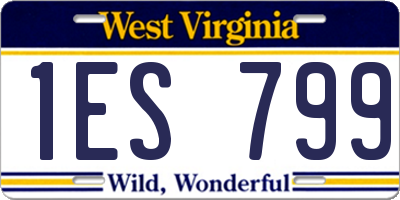 WV license plate 1ES799